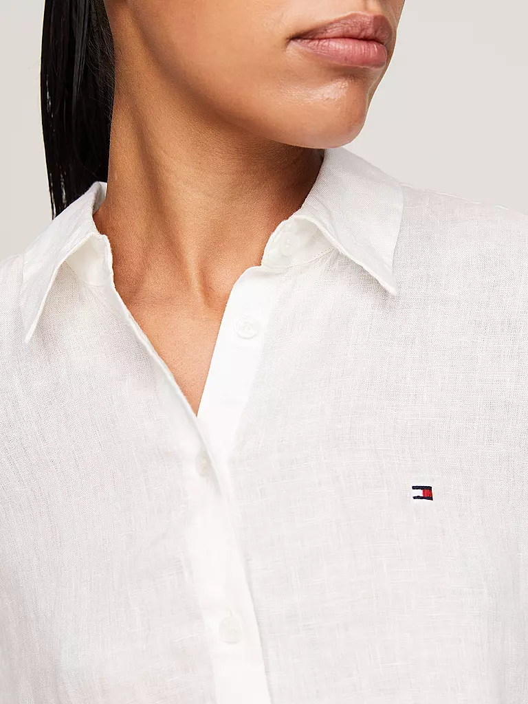 TOMMY HILFIGER Leinenbluse weiss