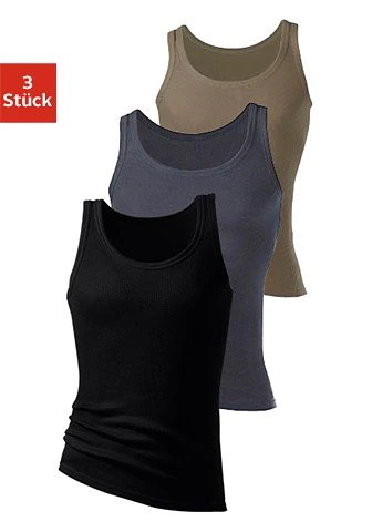 H.I.S Unterhemd »Doppelripp Tanktop«, 3 Stk. aus weicher Baumwollqualität