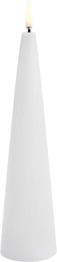 Uyuni LED cone candle, Nordic white, Smooth, 5,8x21,5 cm White