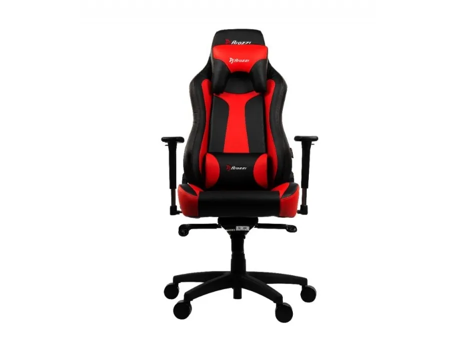Arozzi Vernazza - Stol - ergonomisk - armstøtter - T-formet - drejeled - metal, polyuretan-læder - rød