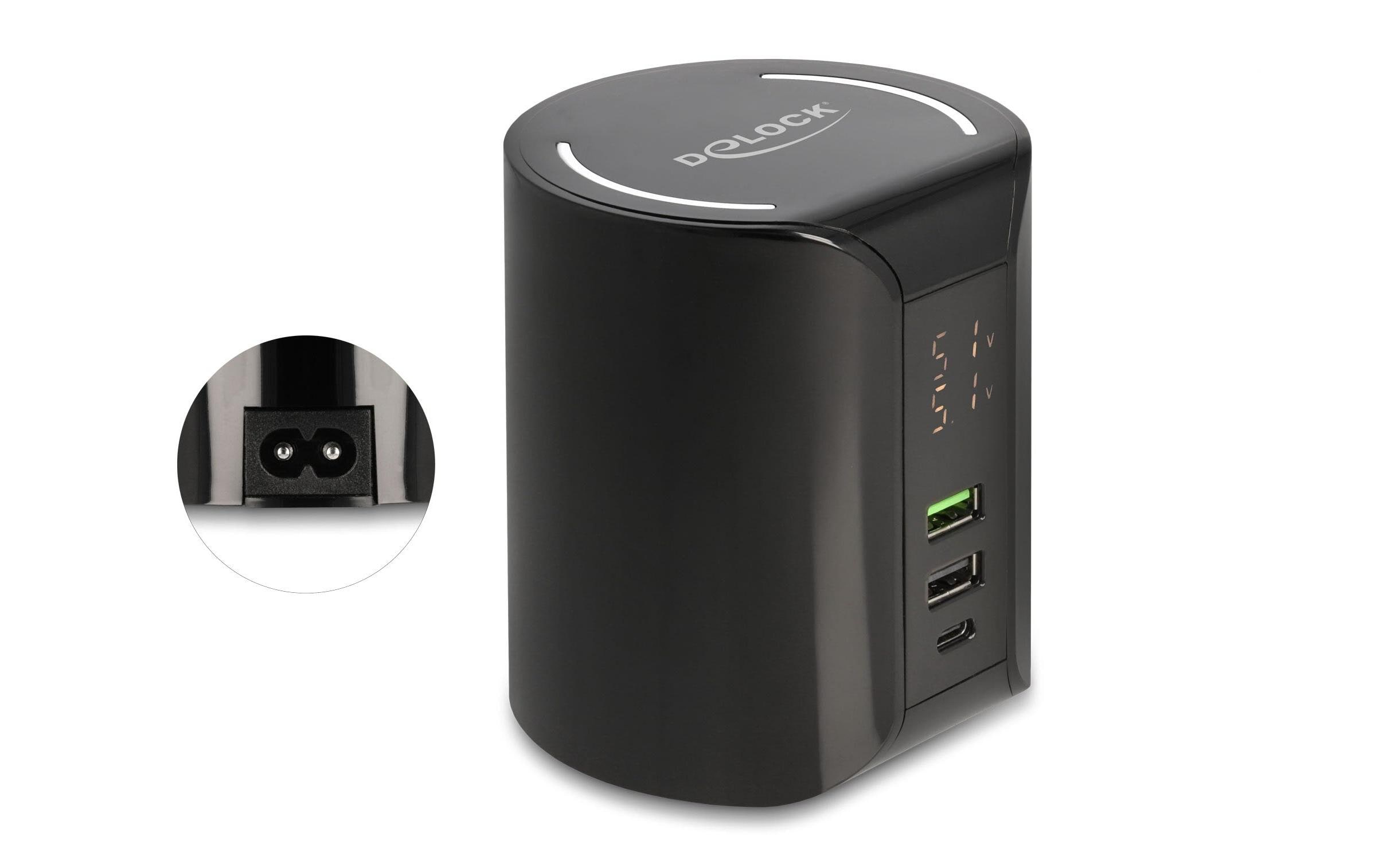 Ladestation 1x USB Type-C, 2x USB Type-A mit WirelessDelock USB und kabelloses Ladegerät 1 x USB Type-C PD + 2 x USB Typ-A mit 58 W