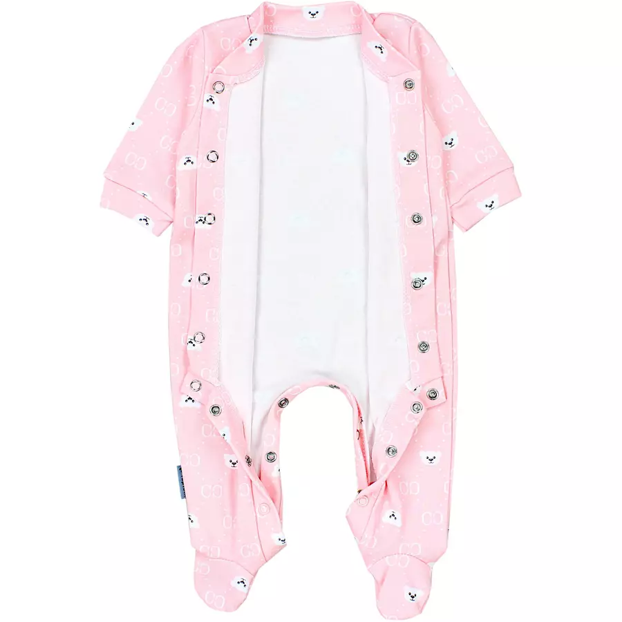 TupTam Baby Mädchen Schlafstrampler mit Fuß 3er Pack rosa Modell 1