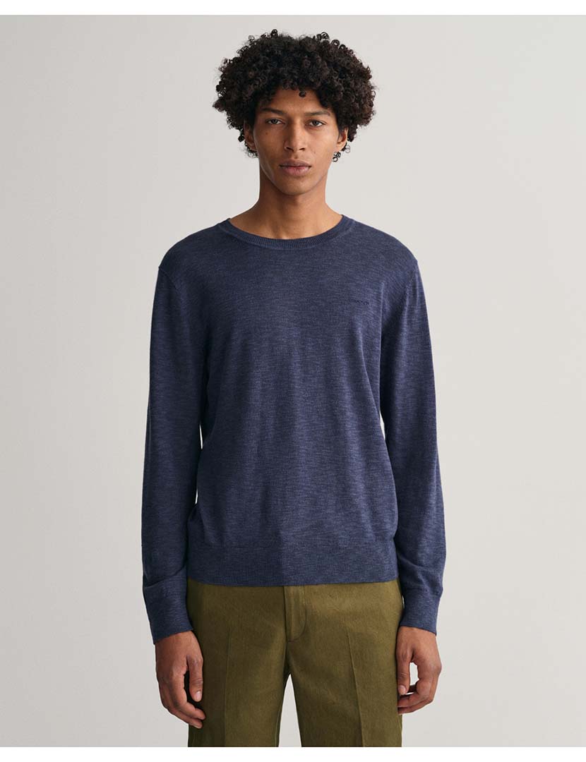 Blue Linen Sweatshirt