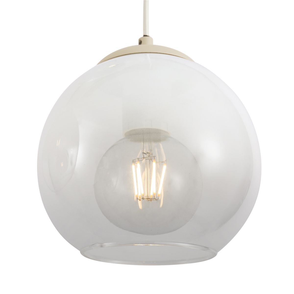 Art Deco hanglamp beige met wit glas 8-lichts - Sandra