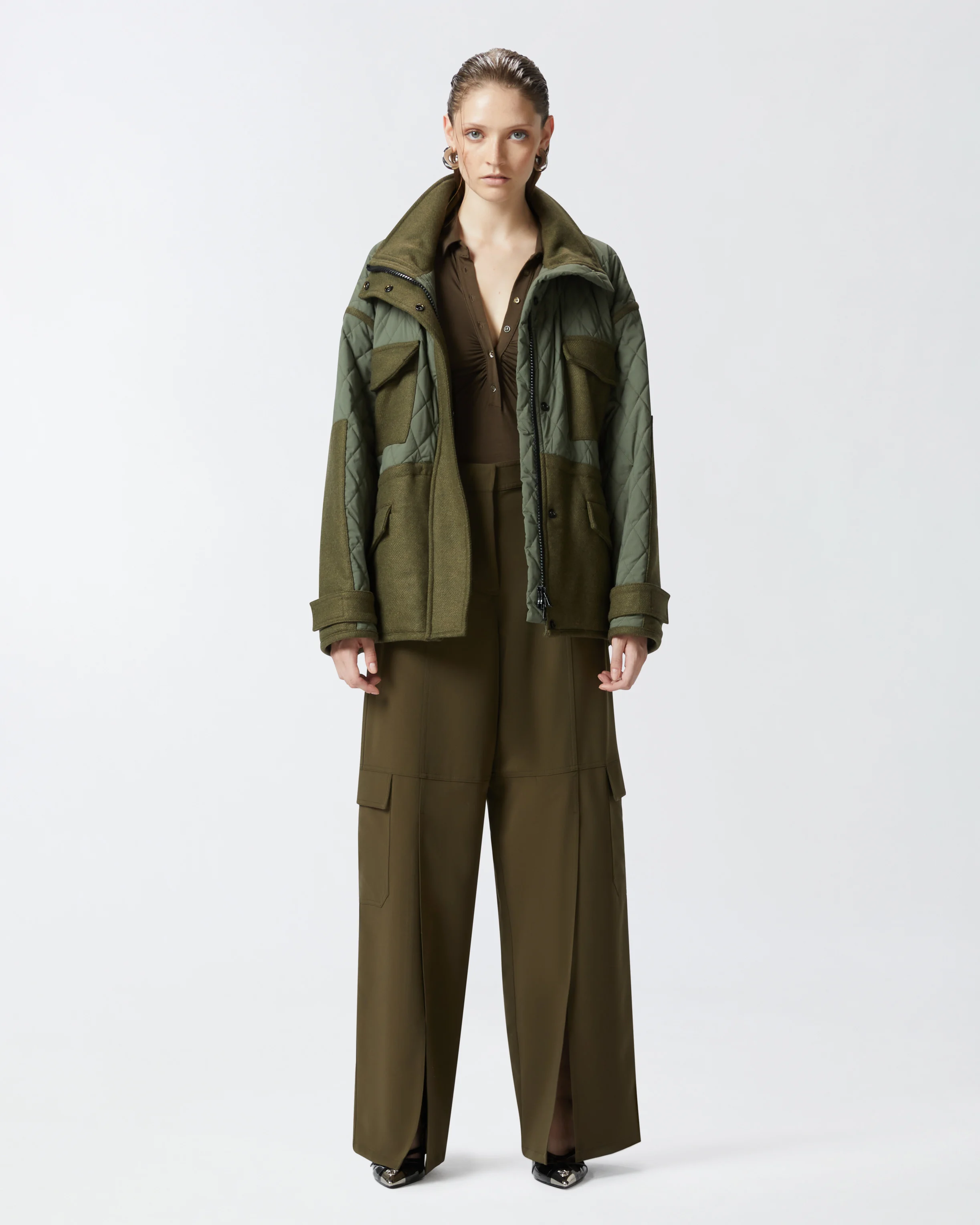 Pantalon cargo large et fluide | Vert