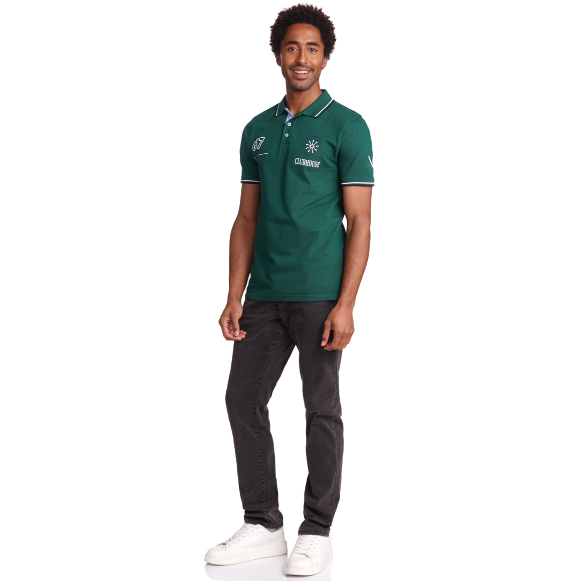 VanVaan Herren Poloshirt mit Print dunkelgrün