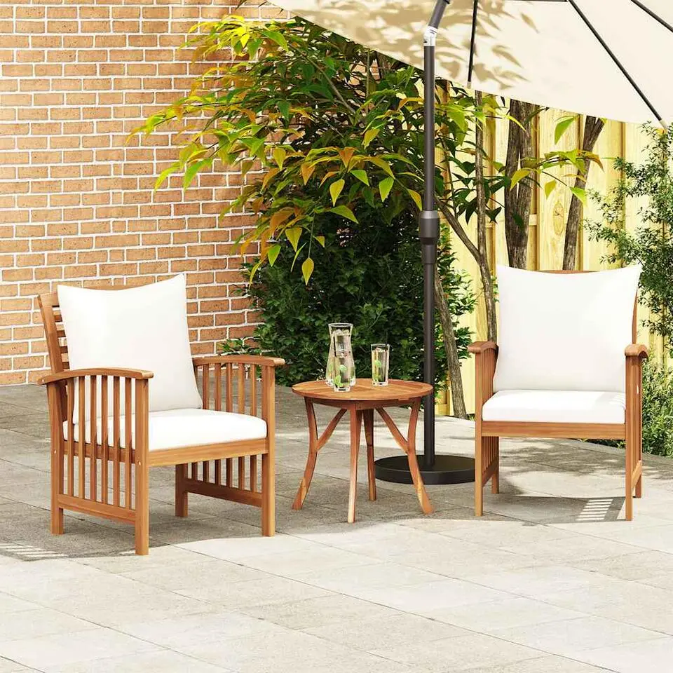 vidaXL - Tuinstoel - Wit - Hout