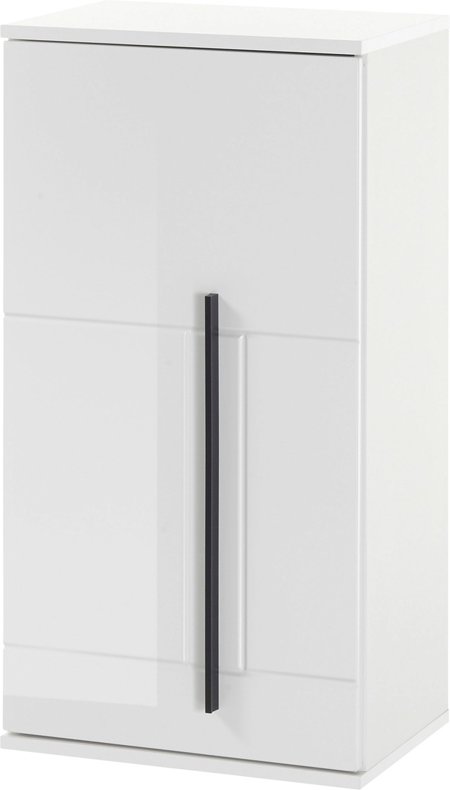 INOSIGN Hängeschrank »Cantara, Badschrank in Hochglanz Weiss, Hängeschrank im modernen Design« mit schwarzen Griffen, ausreichend Stauraum