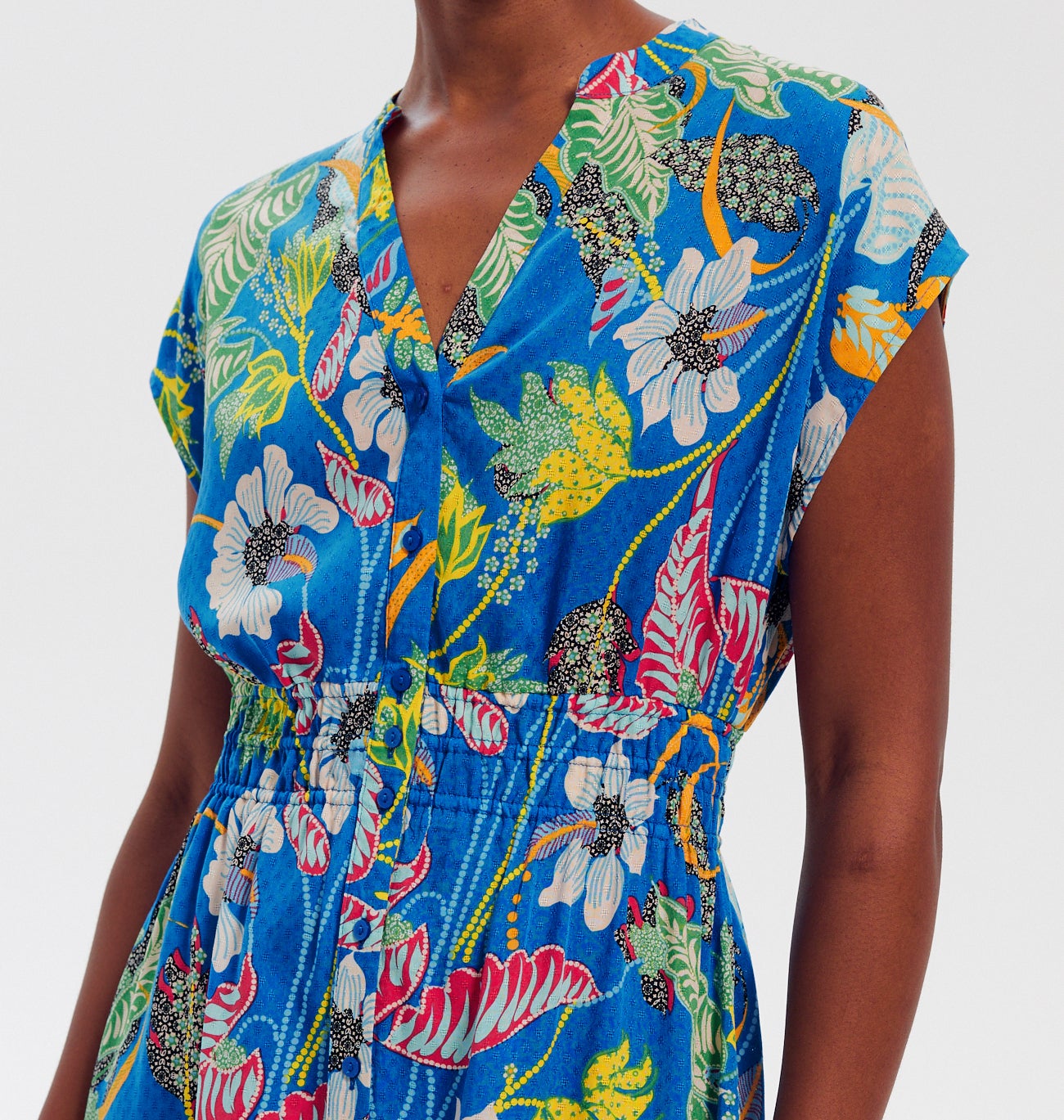 Robe longue imprimée Femme - Imprimé bleu