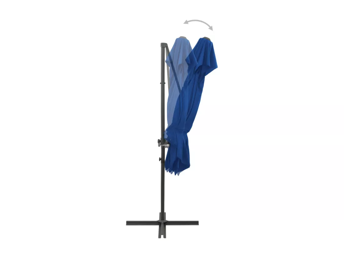 Parasol déporté à double toit Bleu azuré 250x250 cm