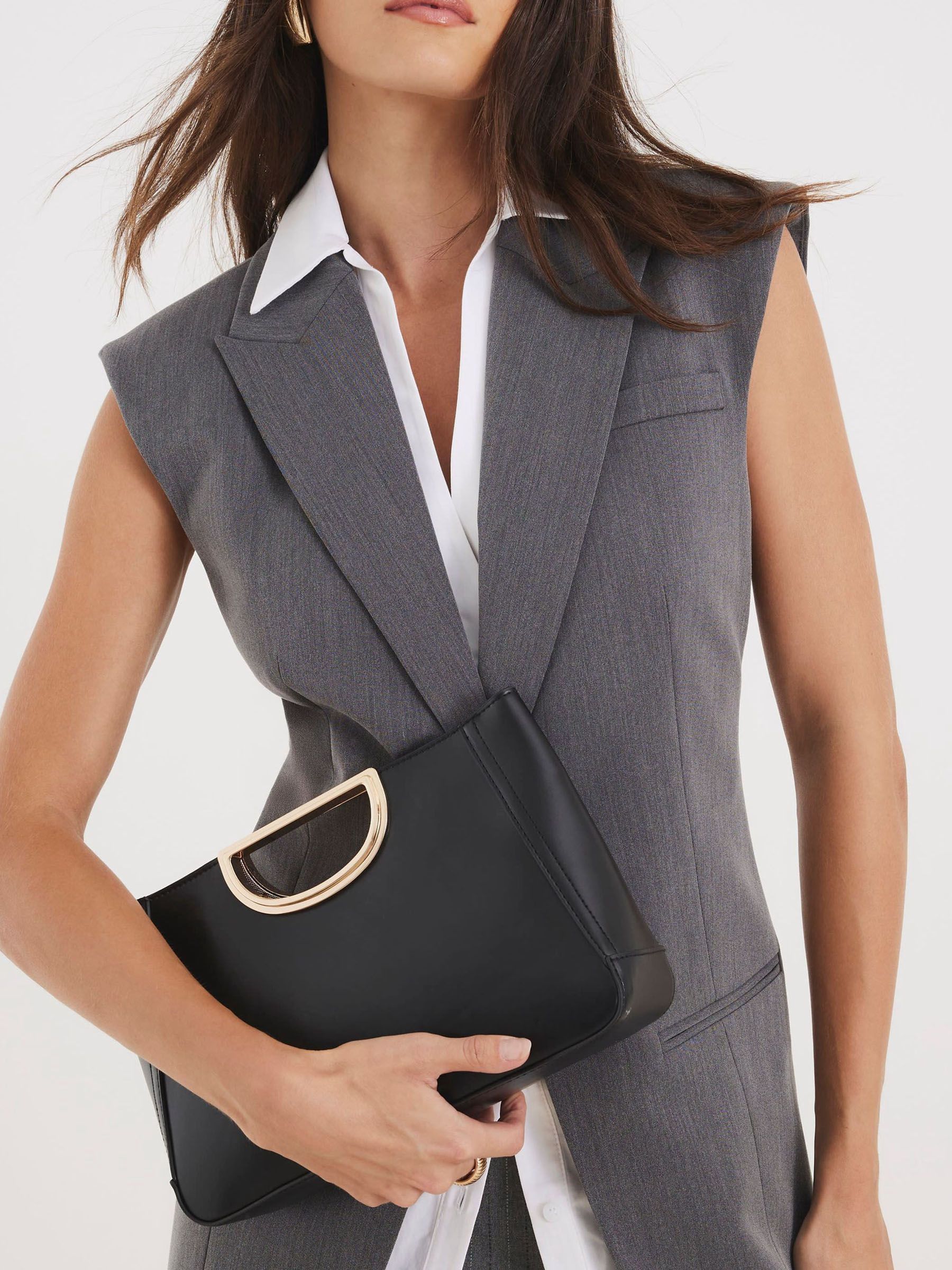 River Island Metal Handle Clutch Bag