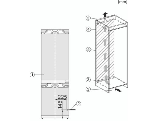 MIELE - Réfrigérateur congélateur encastrable KFN 7734 E, 253 litres, No Frost, Pantographes