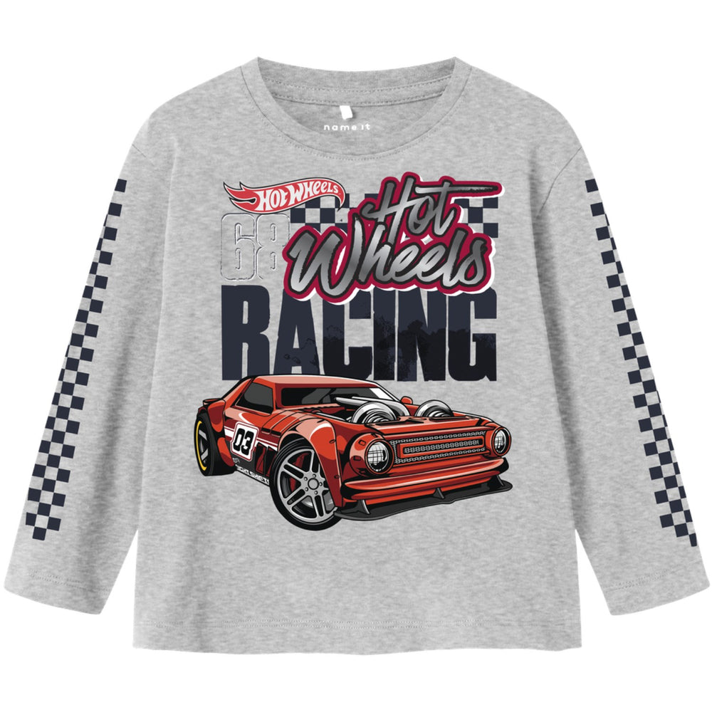 Køb Name It Grey Melange Nmmjarl Hotwheels Nreg Ls Top Box Sky