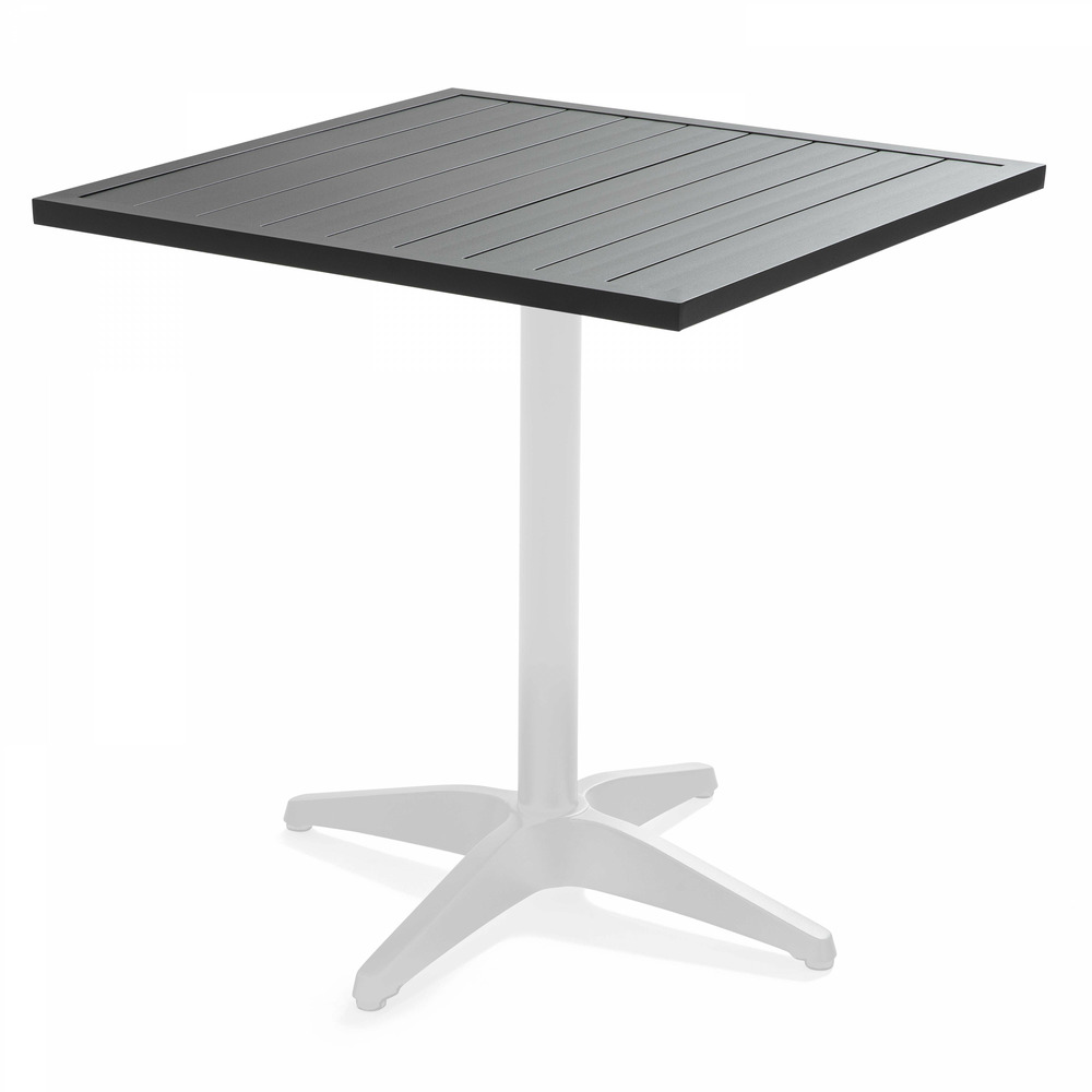 Plateau de table carré en inox gris 70x70cm