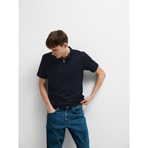 Selected Homme Fave Zip Polo, Sky Captain, L