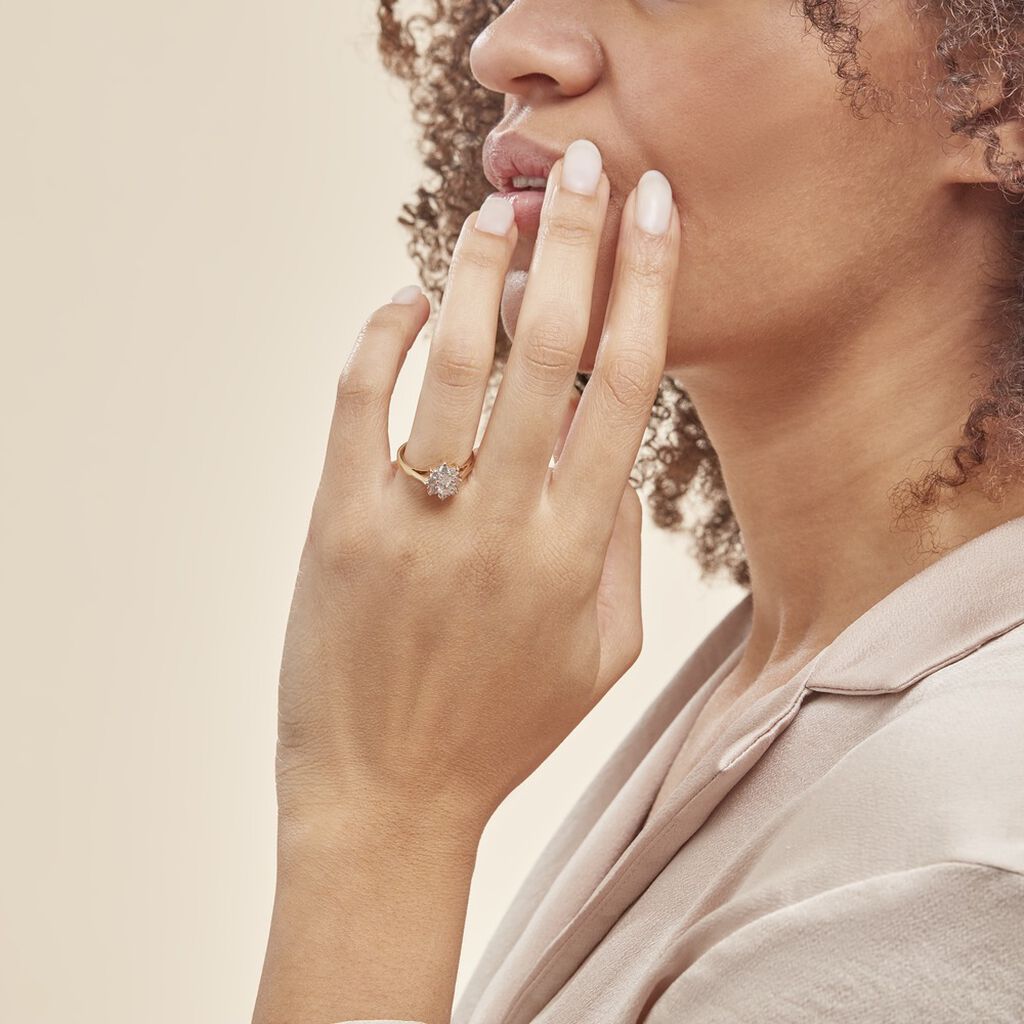 Bague Plaqué Or Mahats Oxyde De Zirconium