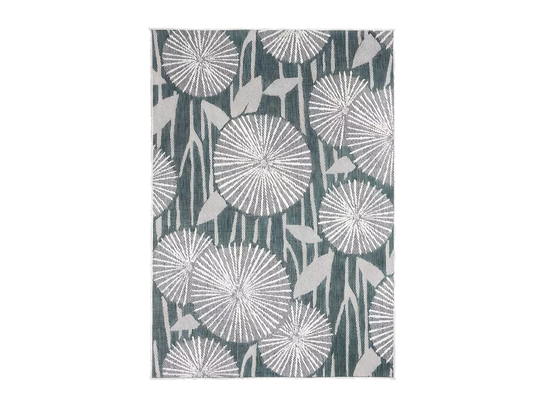 Tapis extérieur, kilim reversible 160x230 EX1 PARA vert et crème