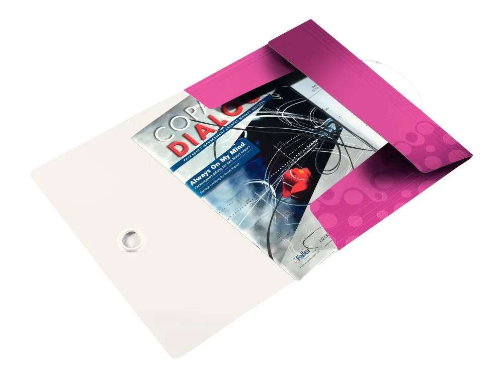 Leitz WOW - 3-folds mappe - rygbredde: 15 mm - for A4 (210 x 297 mm) - kapacitet: 150 ark - metallisk pink