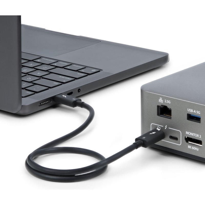 StarTech.com Câble Thunderbolt 5 de 80cm, 80Gbps/Jusqu'à 120Gbps, 240W PD, 8K 60Hz, Câble Thunderbolt Certifié, Compatible avec Thunderbolt 4/USB4/USB-C
