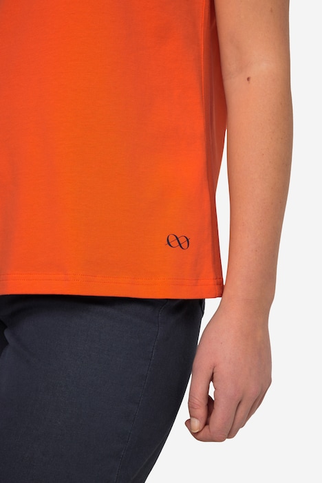 T-Shirt, kleiner Knoten Print, V-Ausschnitt, Halbarm, OEKO-TEX MIG