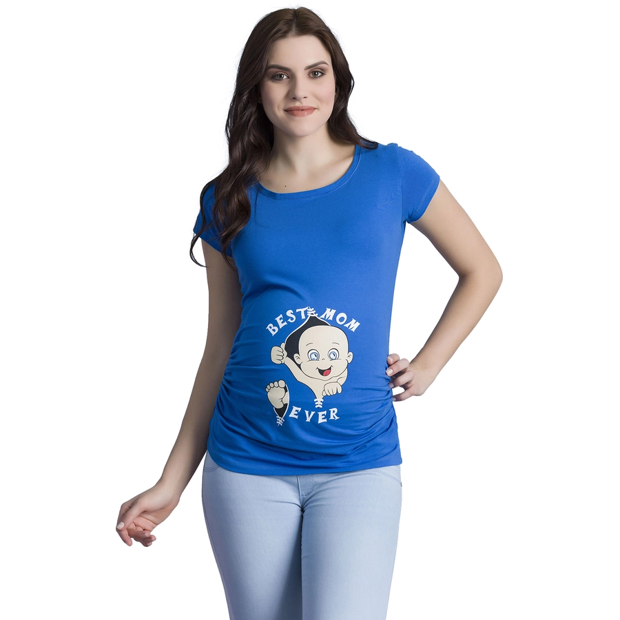 M.M.C. Umstandsshirt Best Mom Ever mit Motiv Dunkelblau