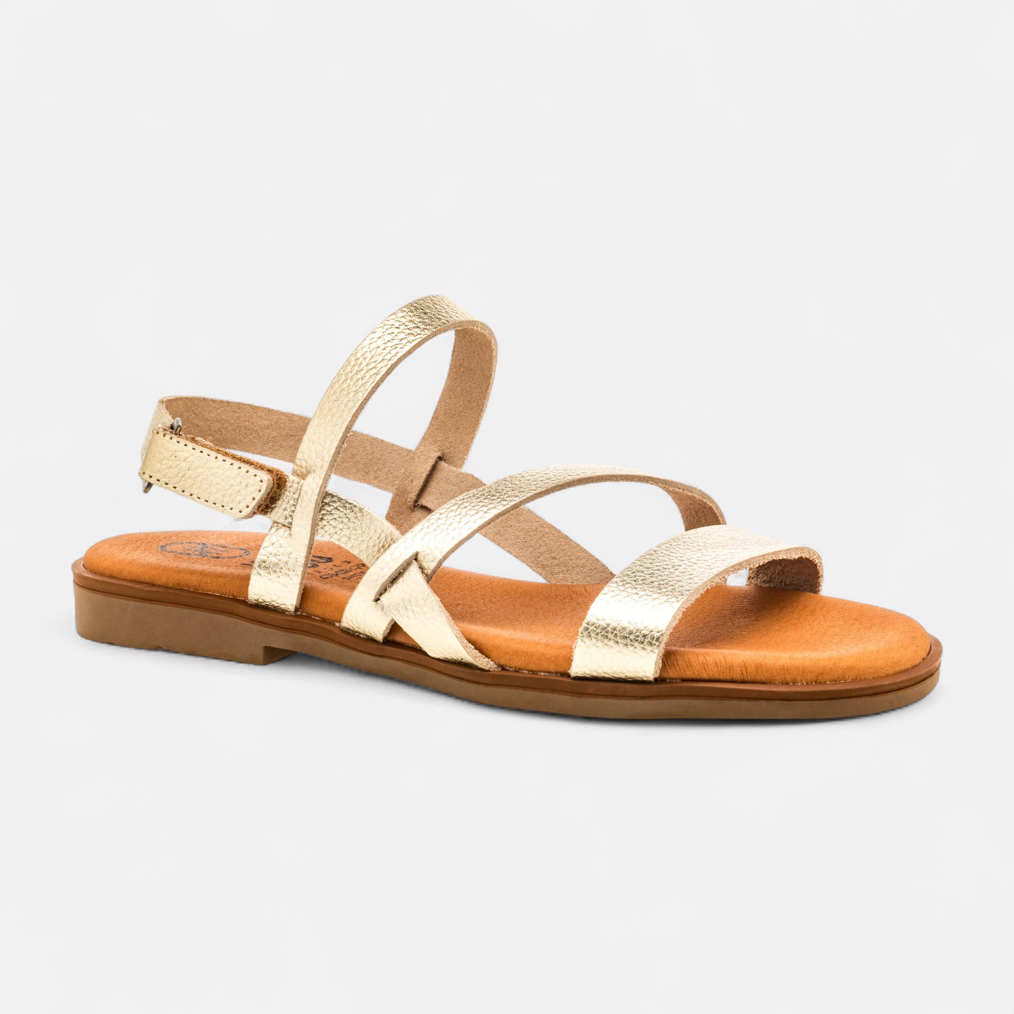 Nu-pieds Femme en cuir or