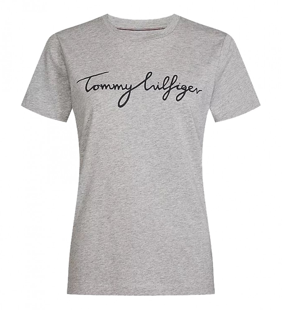 Camiseta Tommy Hilfiger Heritage com gola redonda e estampa cinza