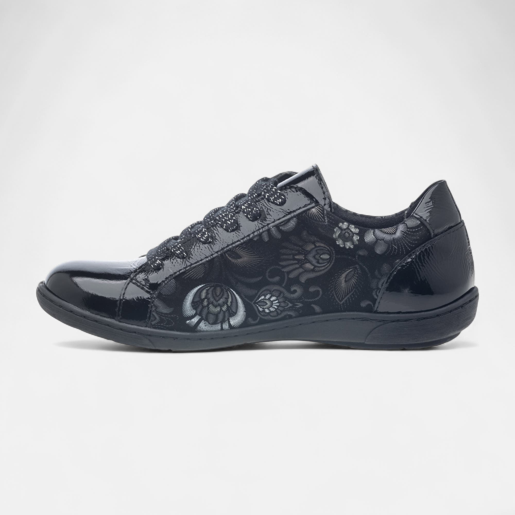 Derbies Femme en cuir noir vernis