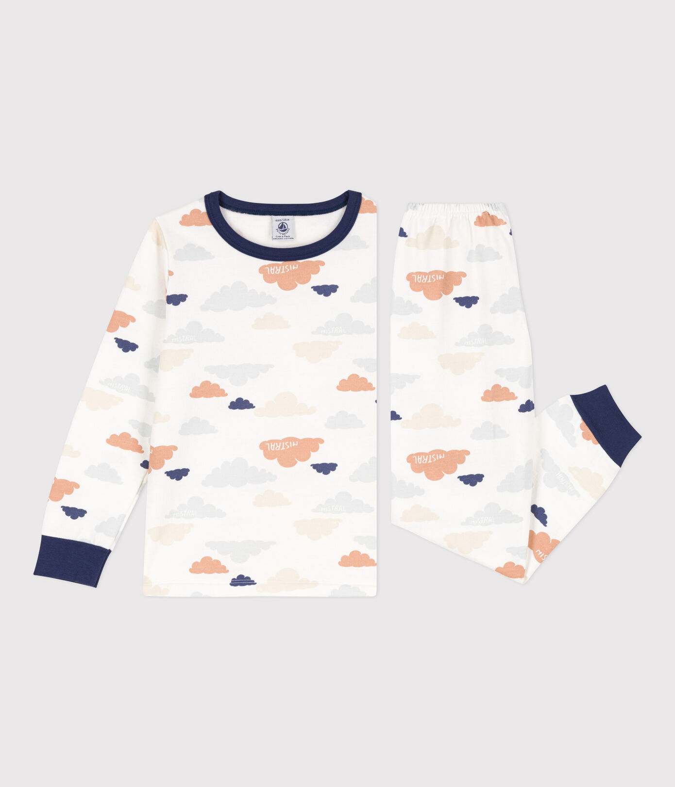 Pyjama nuages en molleton petite fille/petit garçon
