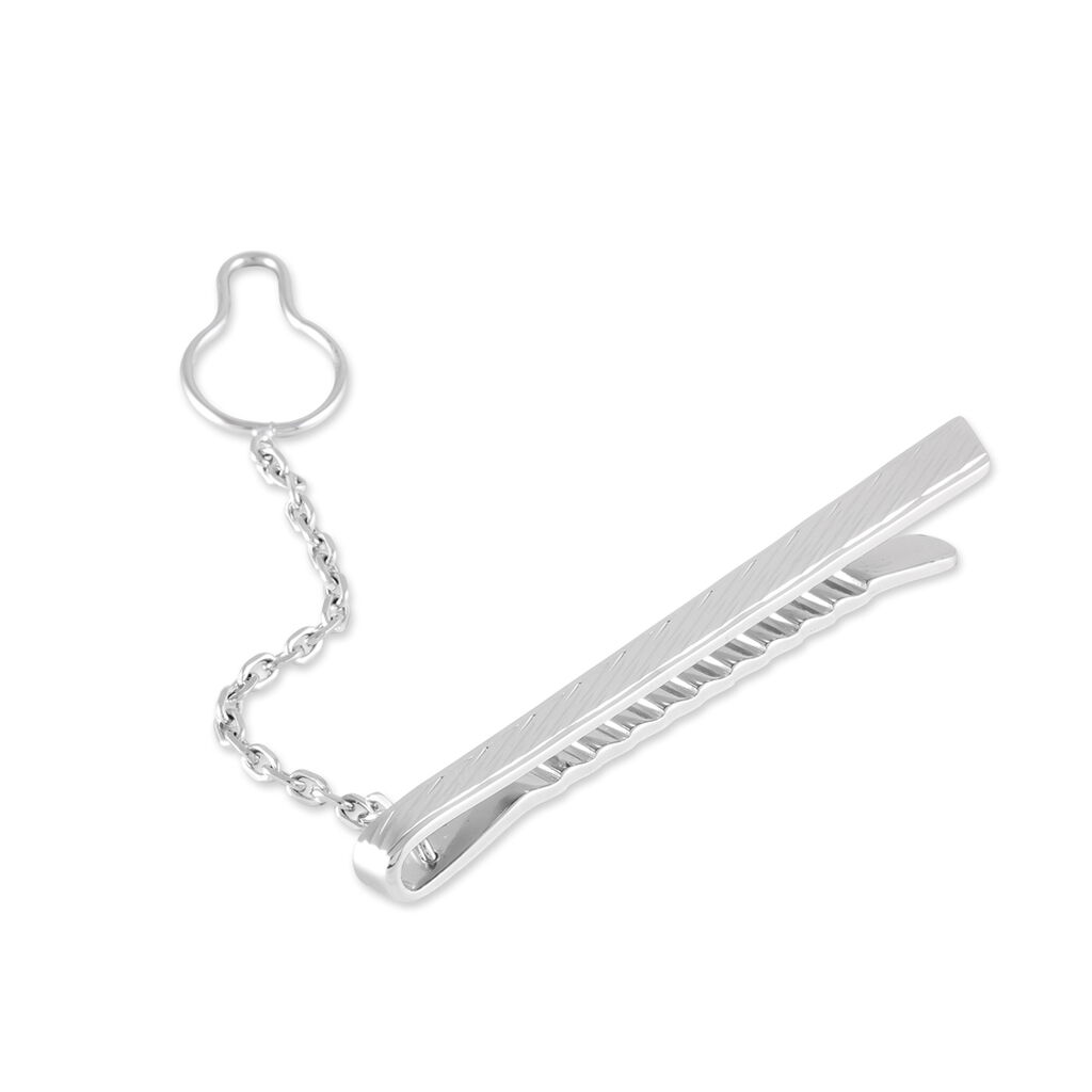 Pince Cravate Devi Argent Blanc