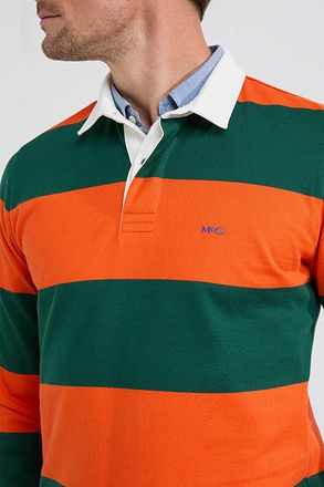 McGregor Rugbyshirt Streep Oranje Groen MM242.8004.03-7003 kopen