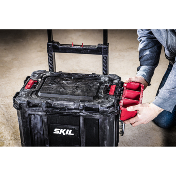 SKIL Gereedschapswagen / gereedschapstrolley met 4-in-1 grote stapelbare gereedschapskoffer set
