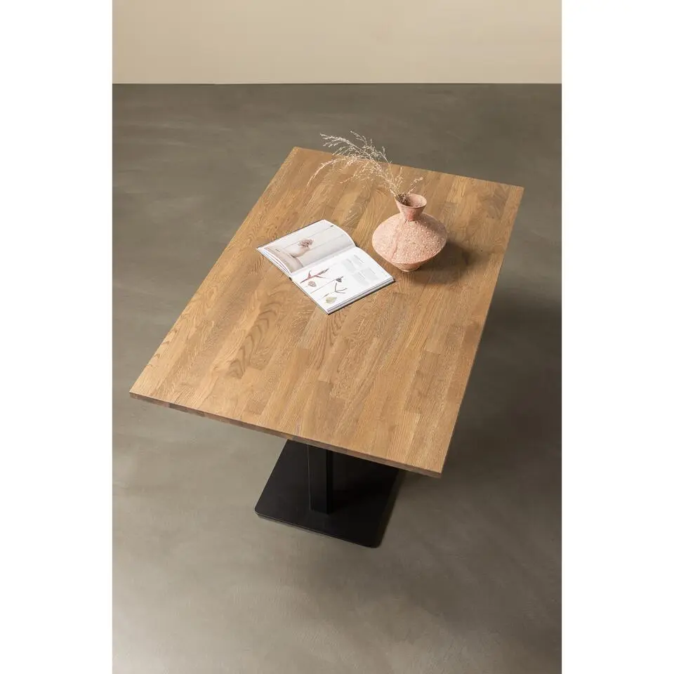 WOOOD Bistro Dubbele Vierkante Buisvoet - Metaal - Zwart - 72x80x40