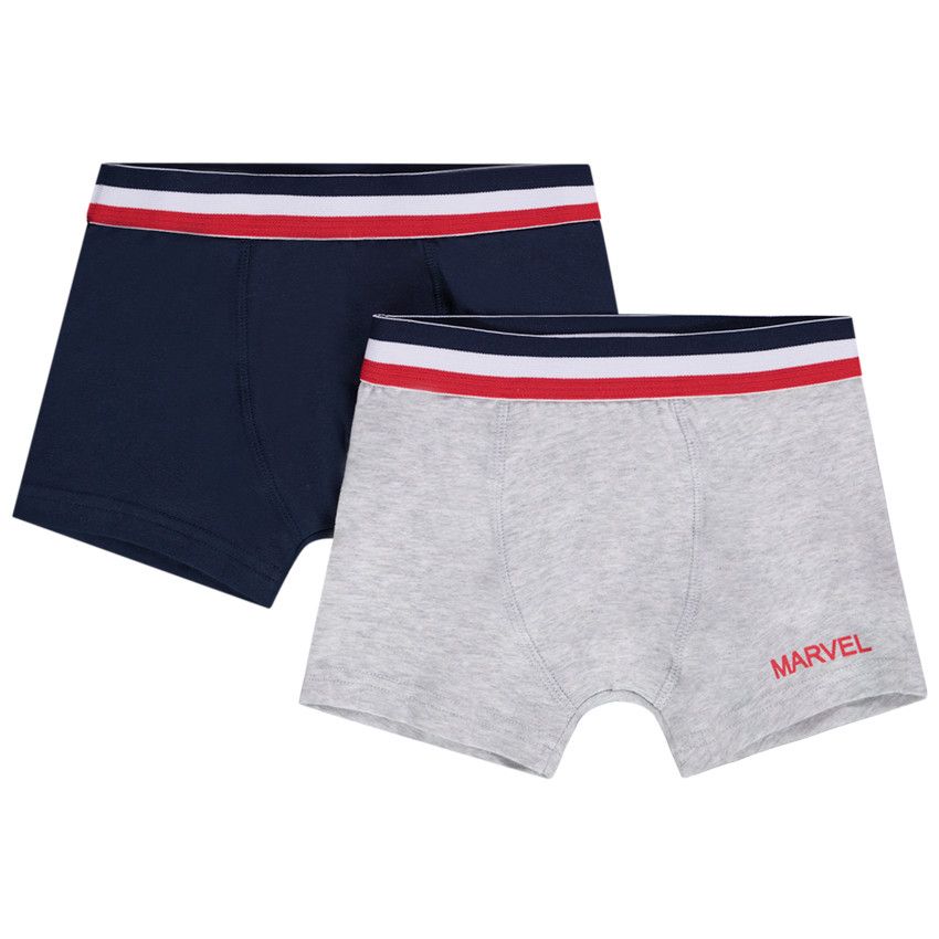Lot de 2 boxers fantaisie Marvel pour garçon - Bleu marine