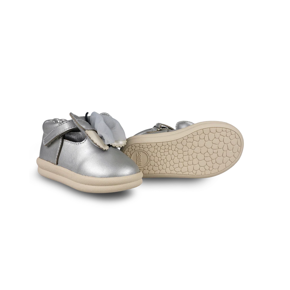 Vlindy Shoes | Silver Grey Metallic Leather