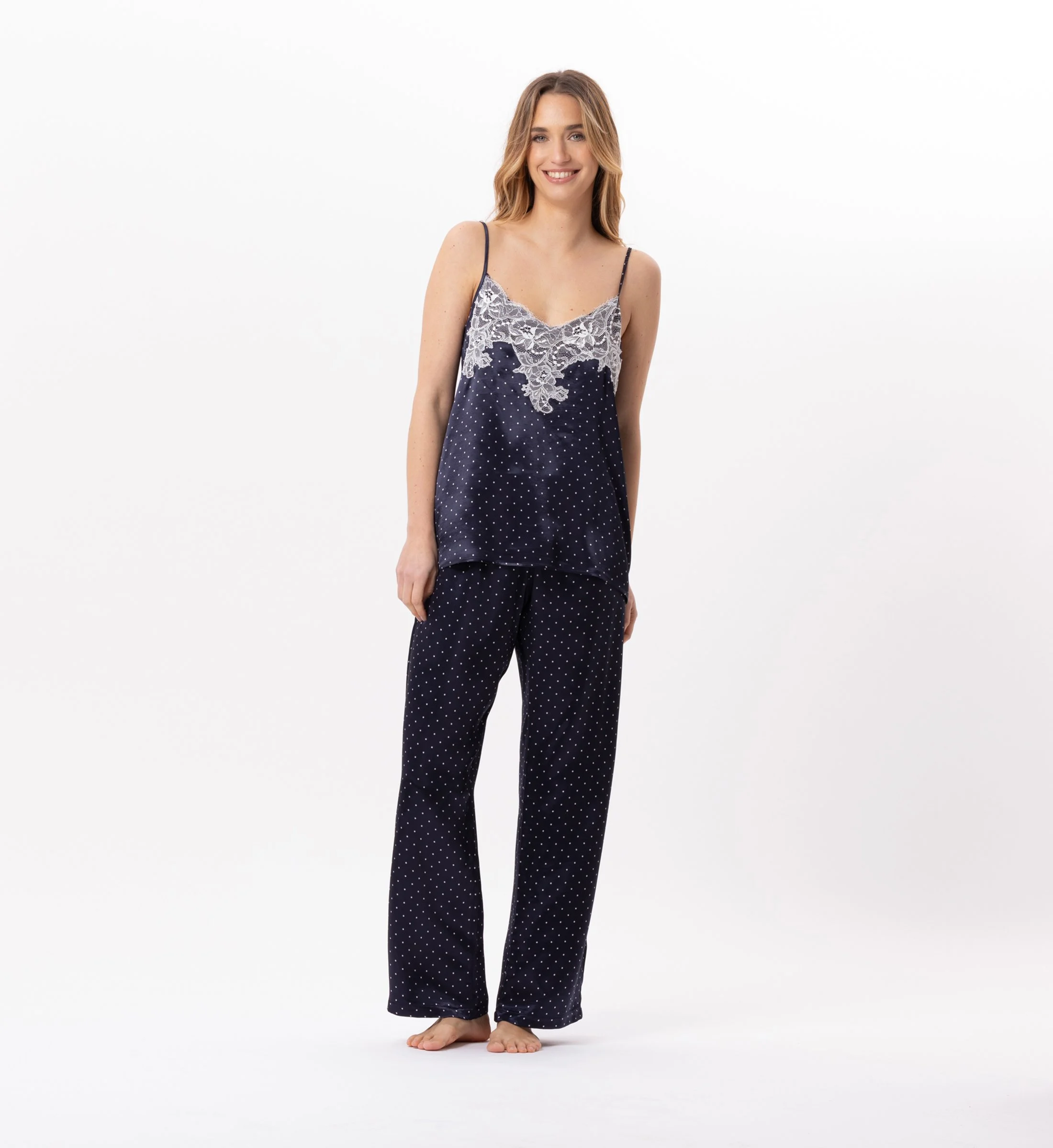 Caraco pantalon en viscose | Bleu