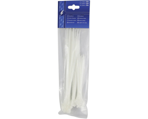 Kabelbinderassortiment, transparant, 100 stuks