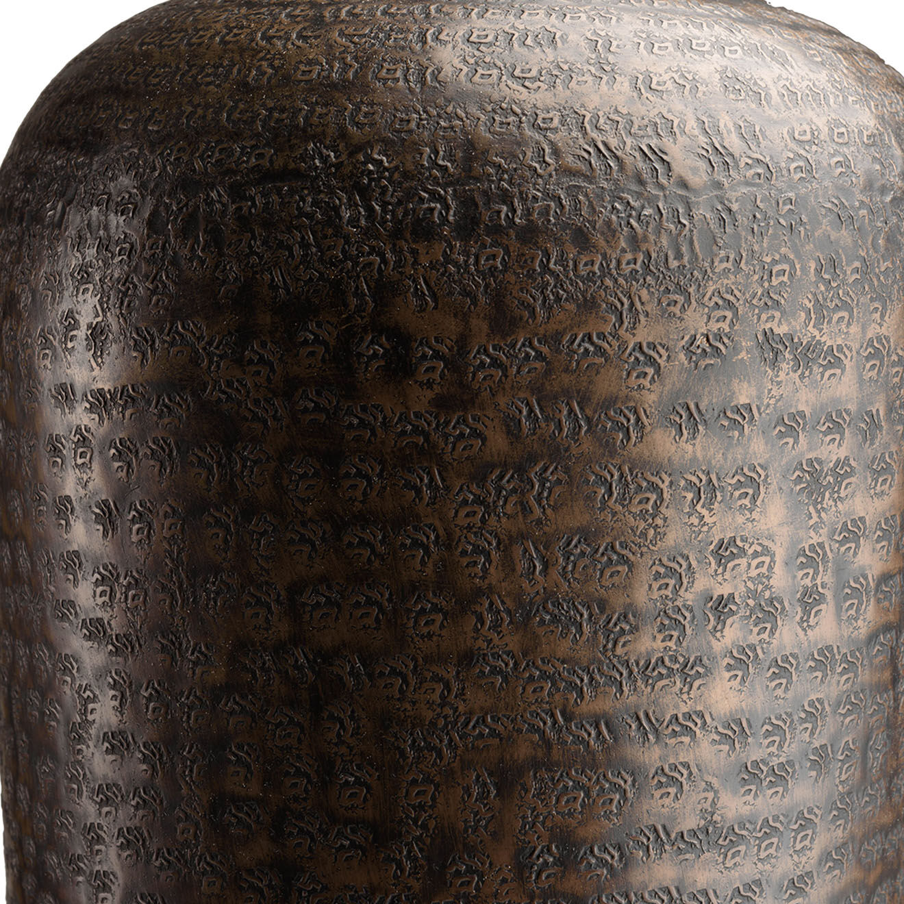 Macabane Vase avec gravures Honoré cuivre noir antique - D.31xH.88 cm