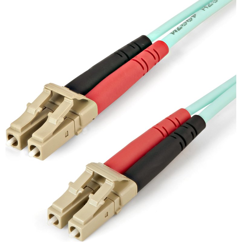 StarTech.com Câble Fibre Optique Multimode de 1m LC/UPC à LC/UPC OM4, Fibre Zipcord 50/125µm LOMMF/VCSEL, Réseaux 100G, Faible Perte d'Insertion, Cordon de Raccordement Fibre LSZH