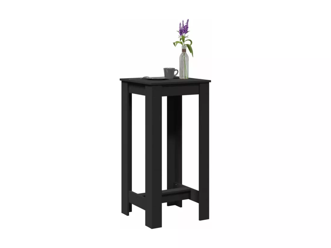 Table de bar noir 51x50x103,5 cm bois d'ingénierie