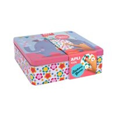 Apli Kids - Boîte métallique jeu de gommettes - éléphant