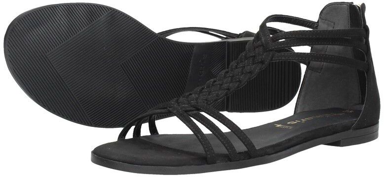 Tamaris Sandalen Plat zwart