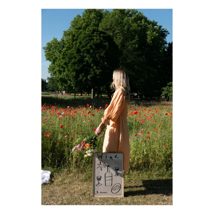 Rose England Affiche Wine & Cheese | Beige