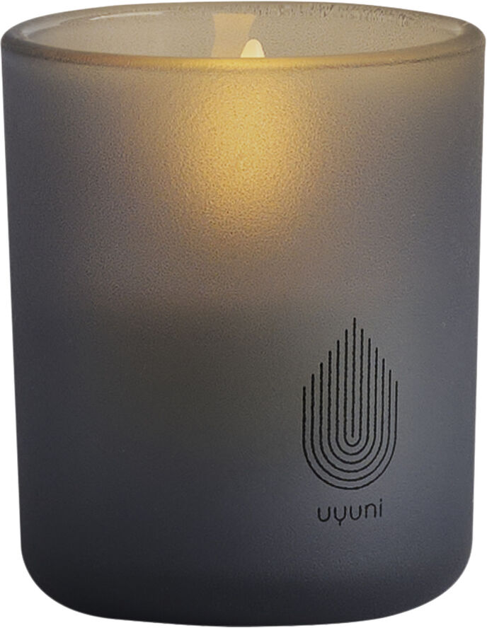 Uyuni Glass Candle, Grey, 2-pack, 6x7 cm Grey