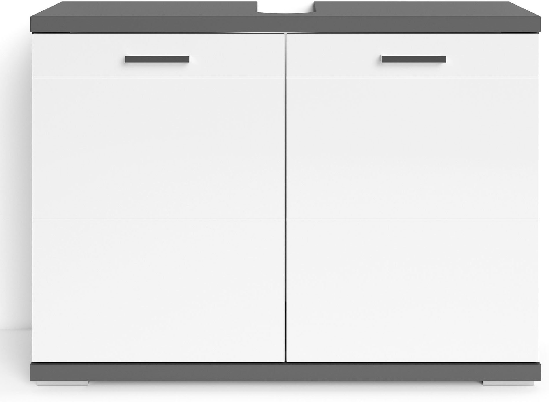 byLIVING Waschbeckenunterschrank »Nebraska« Breite 80 cm, Badezimmerschrank, MDF-Fronten in Hochglanz-Optik