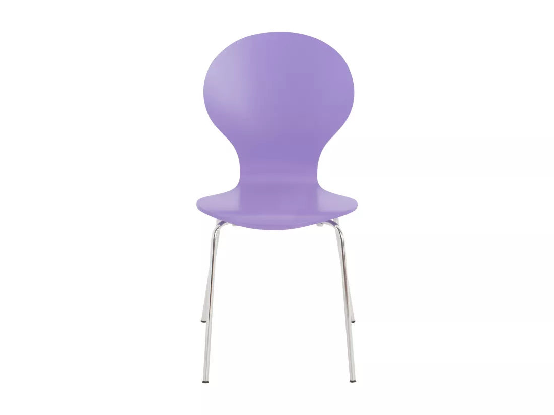 Lot de 4 Chaise de conférence - Bois - Violet - DIEGO