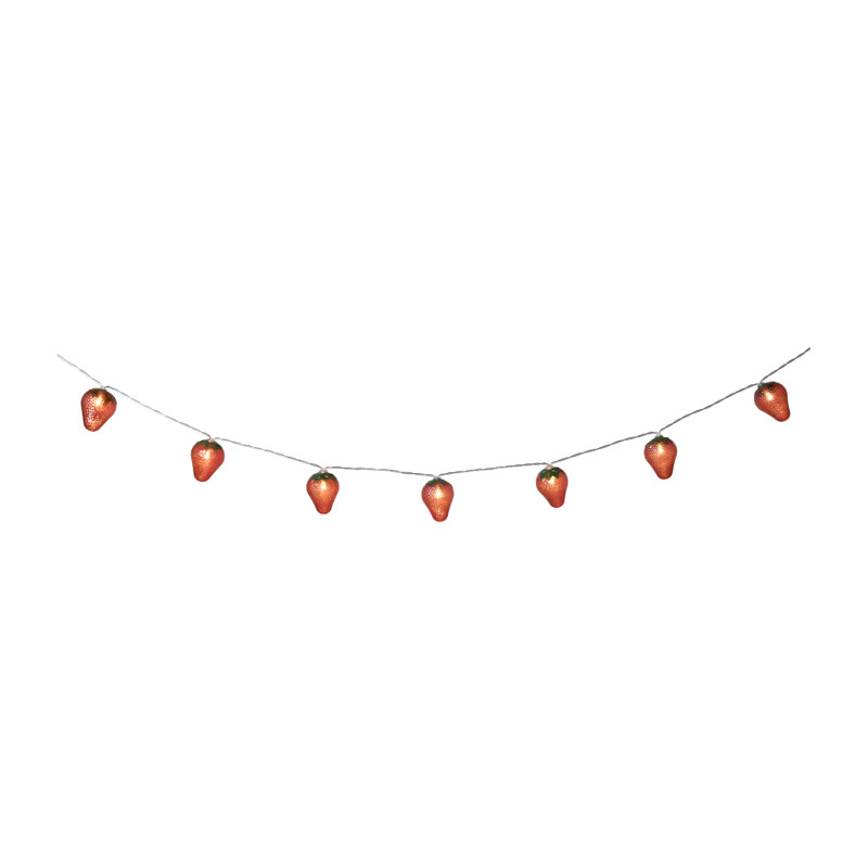 Slinger met aardbeien lampjes - 165 cm