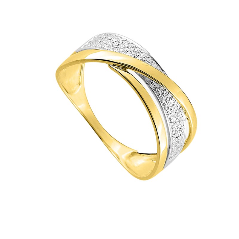Bague femme - bicolore - Or 9 Carats