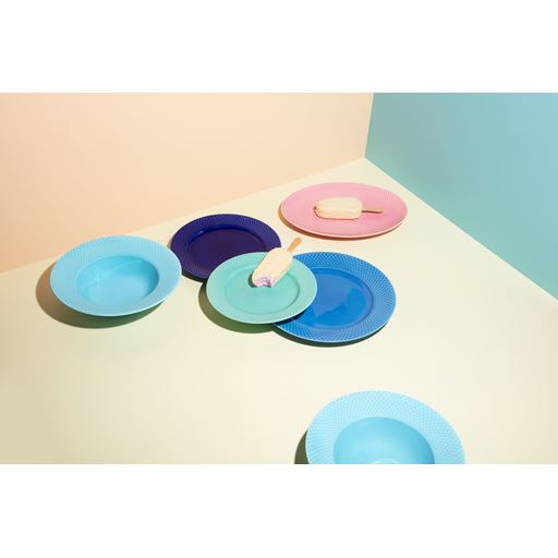 Lyngby Porcelæn Rhombe Color Tallerken, Blå, Ø23 cm