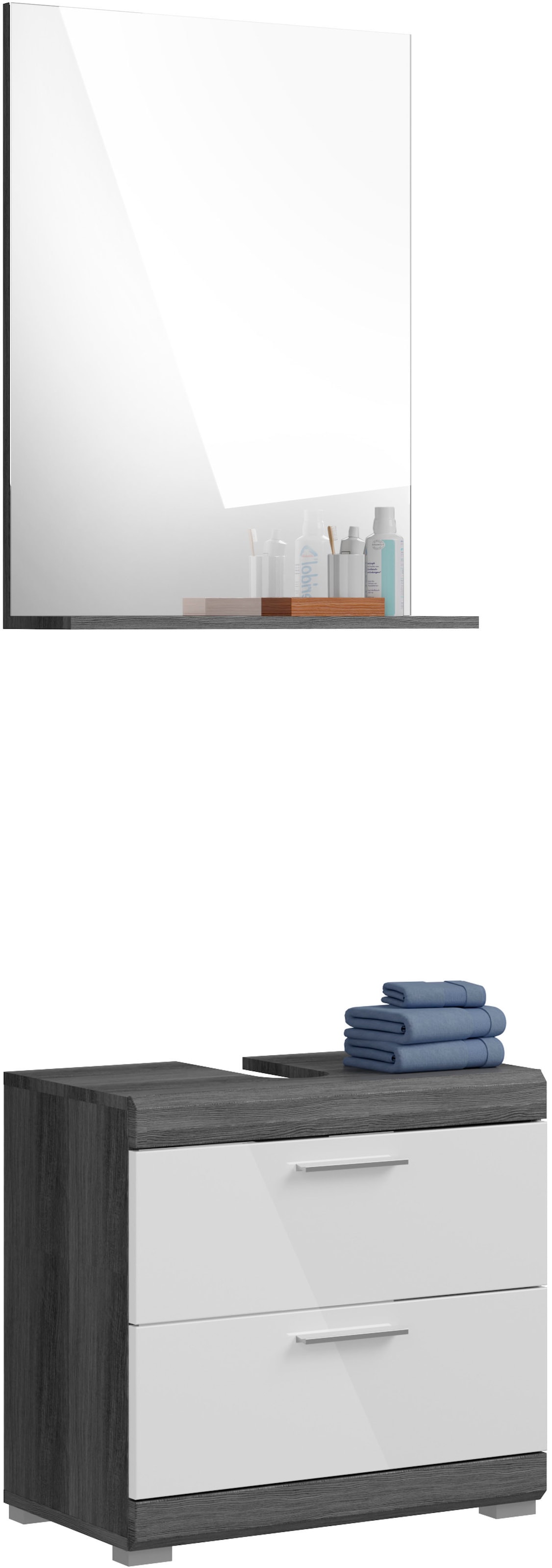 INOSIGN Badmöbel-Set »Siena, 2 teilig, bestehend aus: Waschbeckenunterschrank, Spiegel« Set, TOPSELLER!, 2 Stk. tlg.